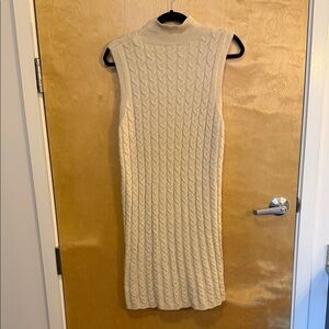 VICI Sleeveless Cable Knit Midi Dress - Cream Medium